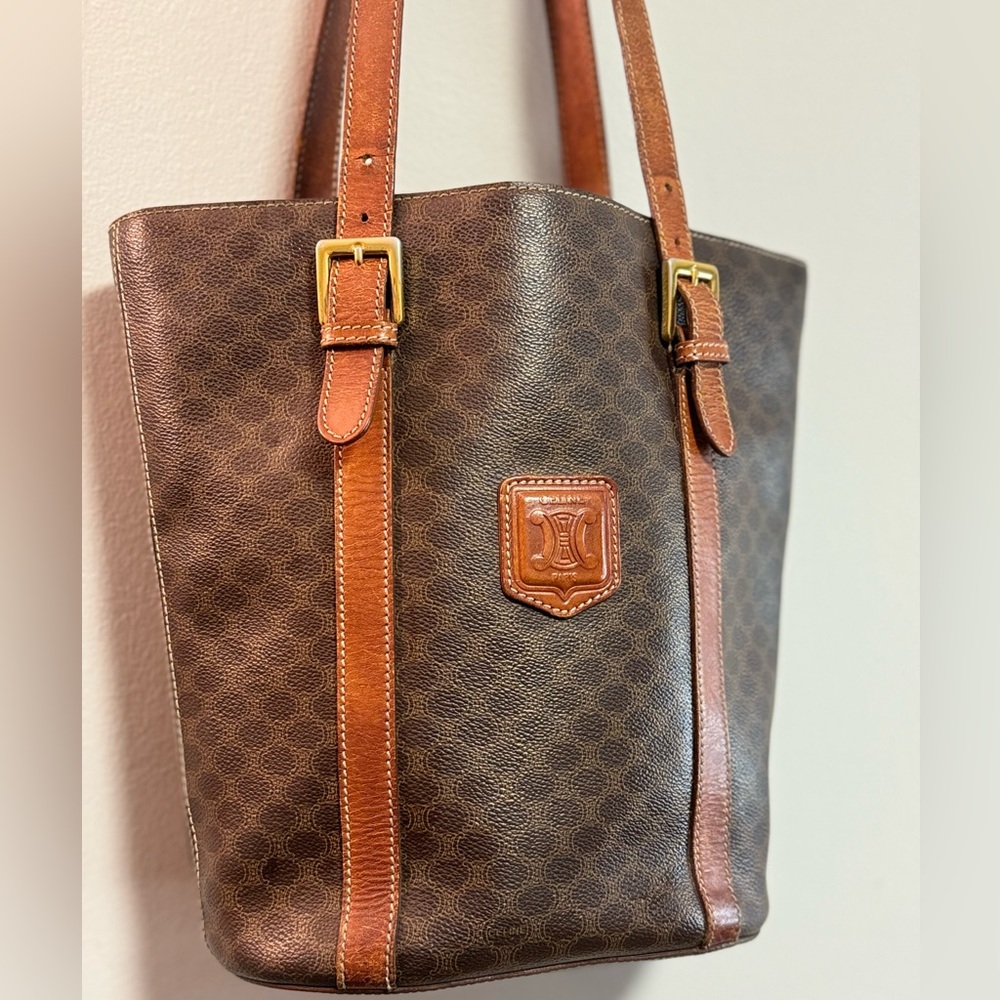 Vintage Celine Macadam Bucket Tote Bag